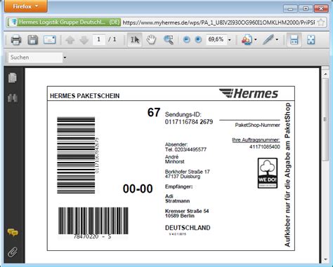 hermes 01458|hermes paketschein online shop.